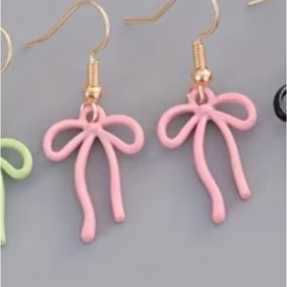 Pink Bow Earrings